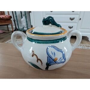 Stangl Pottery USA Garden‎ Flower Terra Rose Sugar Bowl W/ Lid Vintage